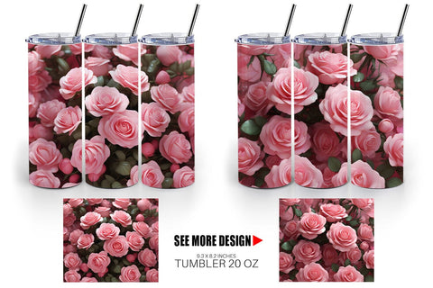 Tumbler Wrap Rose flower Sublimation artnoy 