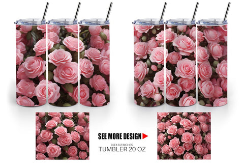 Tumbler Wrap Rose flower Sublimation artnoy 