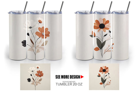 Tumbler Wrap Rose Flowers Boho Art Sublimation artnoy 