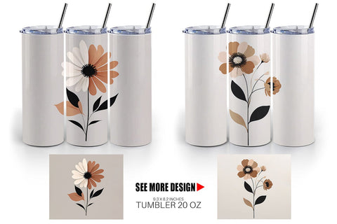 Tumbler Wrap Rose Flowers Boho Art Sublimation artnoy 
