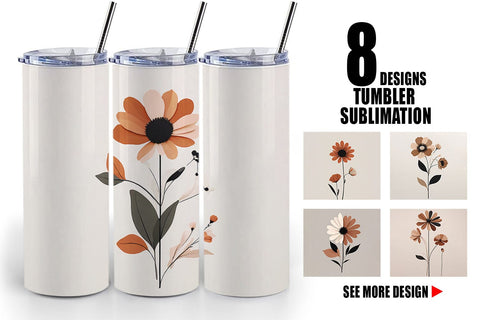 Tumbler Wrap Rose Flowers Boho Art Sublimation artnoy 