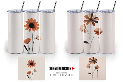 Tumbler Wrap Rose Flowers Boho Art Sublimation artnoy 