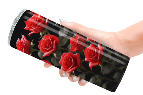 Tumbler Wrap Rose Flowers Dark Sublimation artnoy 