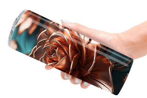 Tumbler Wrap Rose Gold Flowers Sublimation artnoy 