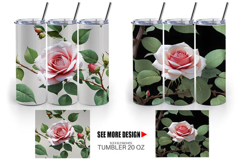 Tumbler Wrap Rose Pattern Sublimation artnoy 