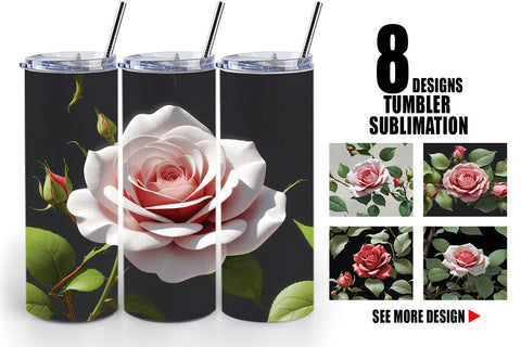 Tumbler Wrap Rose Pattern Sublimation artnoy 
