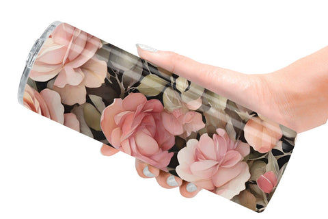 Tumbler Wrap Rose Watercolor Texture Sublimation artnoy 