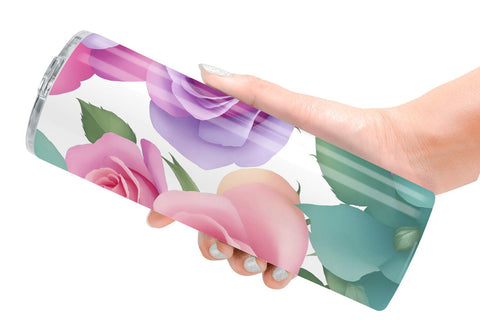 Tumbler Wrap Roses Flowers Pattern Sublimation artnoy 