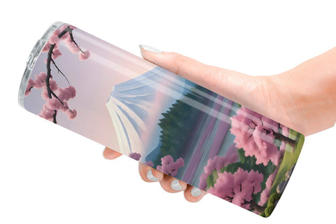 Tumbler Wrap Sakura Trees Mount Fuji Sublimation artnoy 