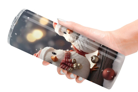 Tumbler Wrap Santa Birds Christmas Sublimation artnoy 