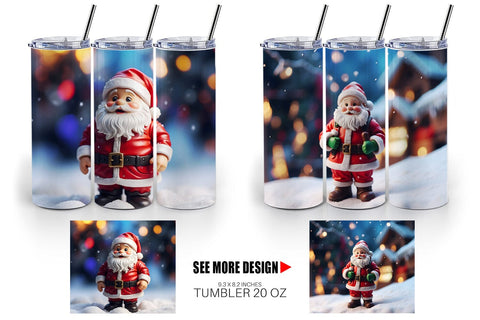 Tumbler Wrap Santa Claus Christmas Sublimation artnoy 