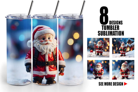 Tumbler Wrap Santa Claus Christmas Sublimation artnoy 