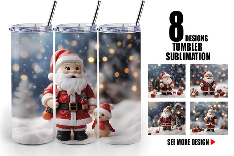 Tumbler Wrap Santa Claus Doll Sublimation artnoy 