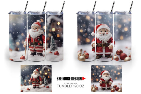 Tumbler Wrap Santa Claus Doll Sublimation artnoy 