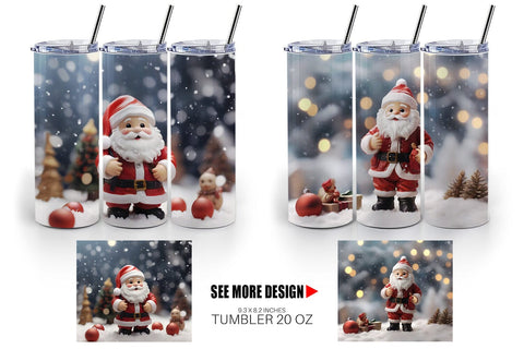 Tumbler Wrap Santa Claus Doll Sublimation artnoy 