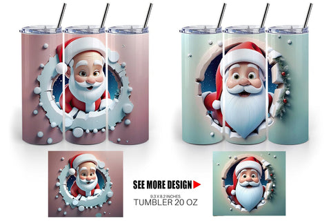 Tumbler Wrap Santa Claus Sublimation artnoy 
