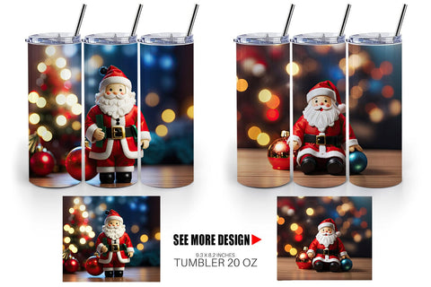 Tumbler Wrap Santa Doll Christmas Sublimation artnoy 