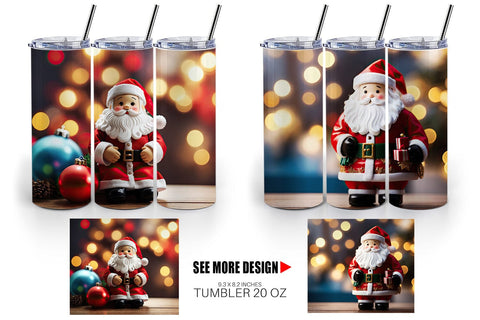 Tumbler Wrap Santa Doll Christmas Sublimation artnoy 