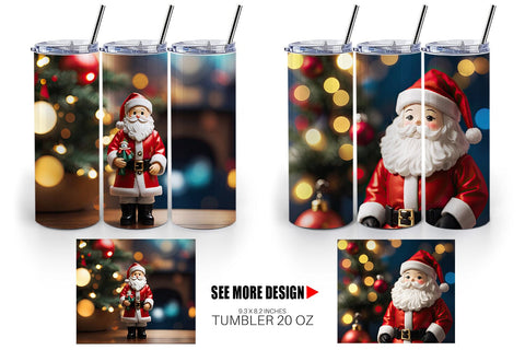 Tumbler Wrap Santa Doll Christmas Sublimation artnoy 