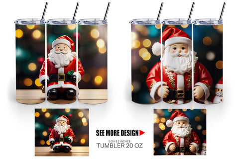 Tumbler Wrap Santa Doll Christmas Sublimation artnoy 