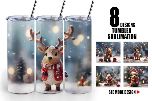 Tumbler Wrap Santa Elk Christmas Sublimation artnoy 