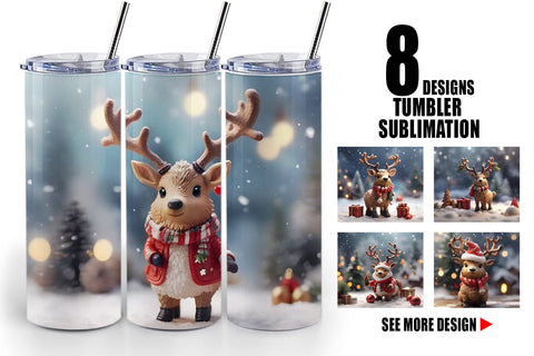 Tumbler Wrap Santa Elk Christmas Sublimation artnoy 