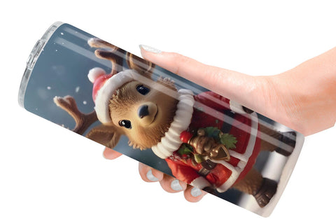 Tumbler Wrap Santa Elk Christmas Sublimation artnoy 
