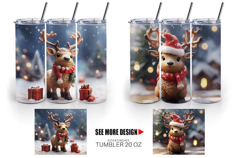 Tumbler Wrap Santa Elk Christmas Sublimation artnoy 