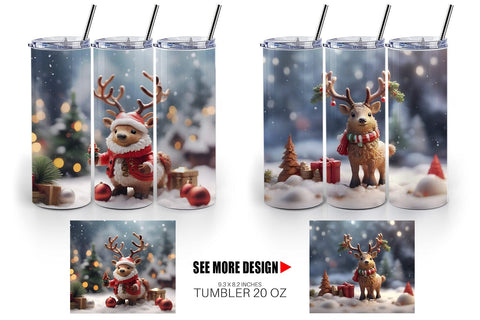 Tumbler Wrap Santa Elk Christmas Sublimation artnoy 