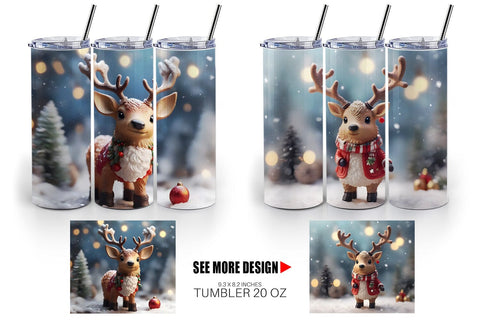Tumbler Wrap Santa Elk Christmas Sublimation artnoy 