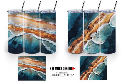 Tumbler Wrap Seashore Sublimation artnoy 