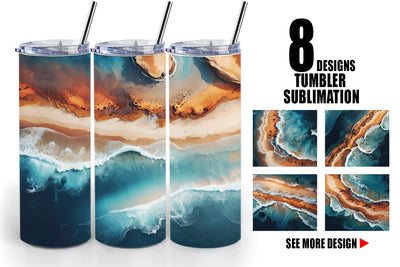 Tumbler Wrap Seashore Sublimation artnoy 