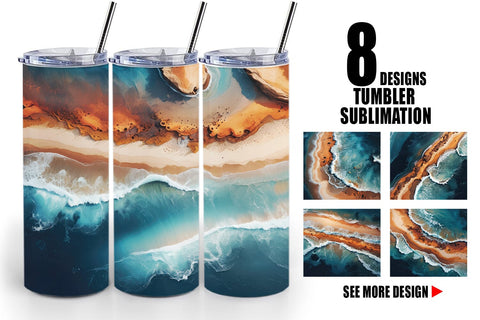 Tumbler Wrap Seashore Sublimation artnoy 