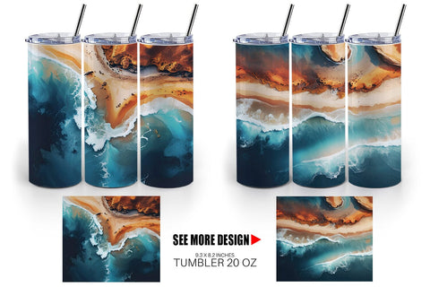 Tumbler Wrap Seashore Sublimation artnoy 
