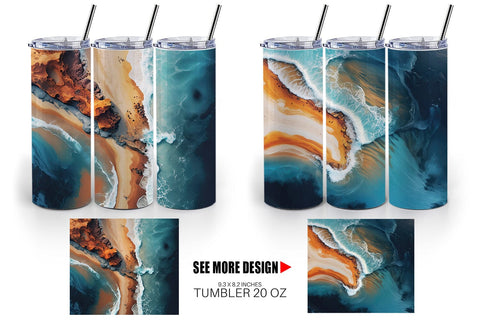 Tumbler Wrap Seashore Sublimation artnoy 
