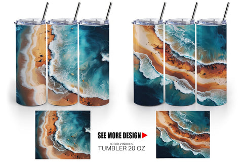 Tumbler Wrap Seashore Sublimation artnoy 