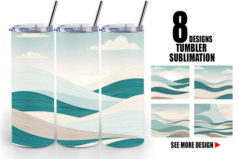Tumbler Wrap Serene Line Landscape Sublimation artnoy 