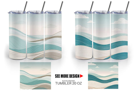 Tumbler Wrap Serene Line Landscape Sublimation artnoy 