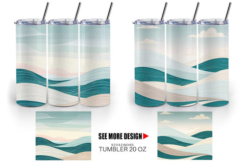 Tumbler Wrap Serene Line Landscape Sublimation artnoy 