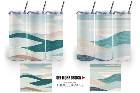 Tumbler Wrap Serene Line Landscape Sublimation artnoy 