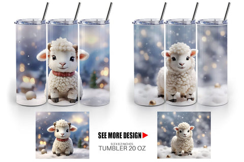 Tumbler Wrap Sheep Christmas Sublimation artnoy 