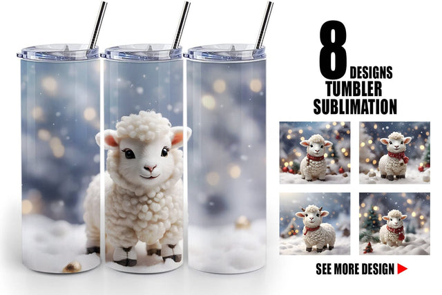Tumbler Wrap Sheep Christmas Sublimation artnoy 