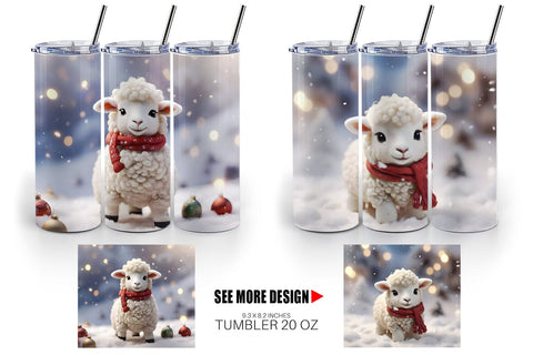 Tumbler Wrap Sheep Christmas Sublimation artnoy 