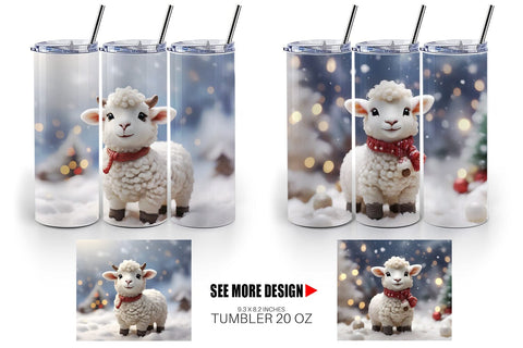 Tumbler Wrap Sheep Christmas Sublimation artnoy 