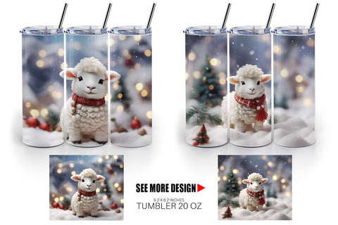 Tumbler Wrap Sheep Christmas Sublimation artnoy 