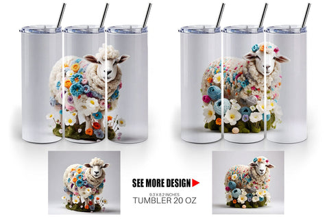 Tumbler Wrap Sheep Easter Embroidery Sublimation artnoy 