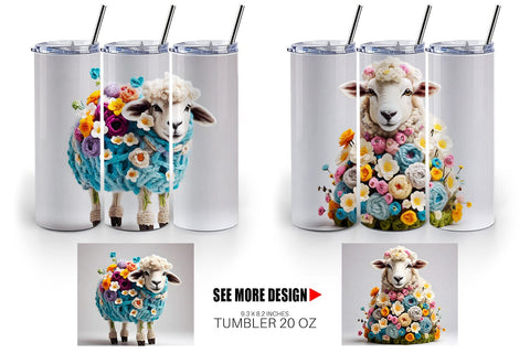 Tumbler Wrap Sheep Easter Embroidery Sublimation artnoy 