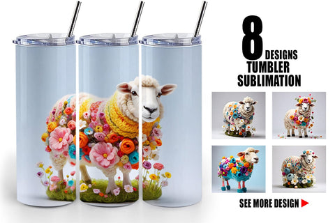 Tumbler Wrap Sheep Easter Embroidery Sublimation artnoy 