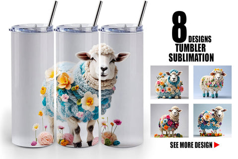 Tumbler Wrap Sheep Easter Embroidery Sublimation artnoy 