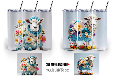 Tumbler Wrap Sheep Easter Embroidery Sublimation artnoy 
